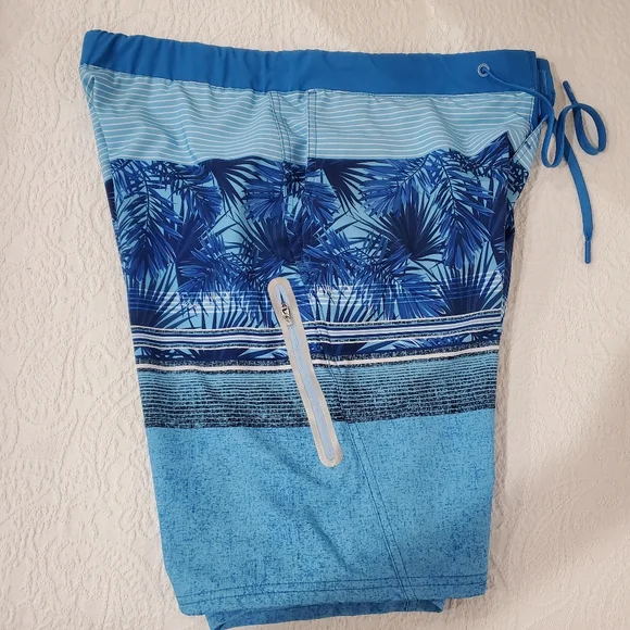 Zeroxposur Men's Medium Blue Pike Lightweight Swim Trunks Drawstring. - Picture 8 of 10